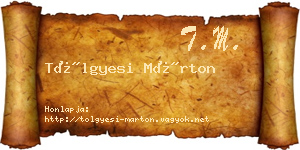 Tölgyesi Márton névjegykártya