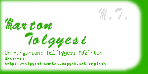 marton tolgyesi business card